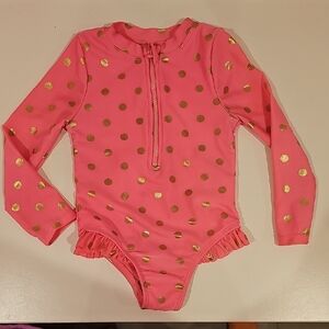 Wonder Nation Pink and Gold Dotted Bodysuit